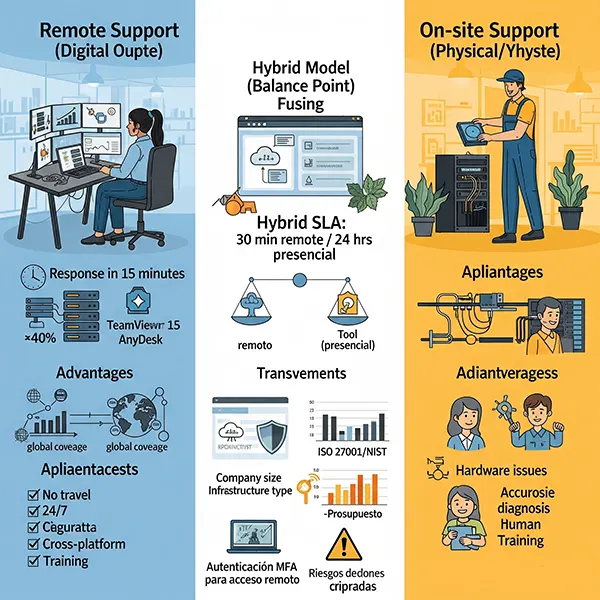 Soporte Remoto vs. Presencial Elegir la Asistencia Tecnológica Ideal para tu Empresa
